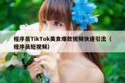 程序员TikTok美食爆款视频快速引流（程序员短视频）