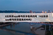 4元投资app蜂鸟投资是真的吗（4元投资app蜂鸟投资是真的吗吗）