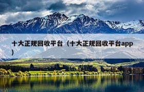 十大正规回收平台（十大正规回收平台app）