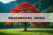 泡吧社区酒吧社会责任（泡吧电话）