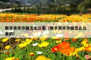 数字货币诈骗怎么立案（数字货币诈骗怎么立案的）