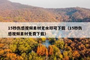 15秒伤感视频素材无水印可下载（15秒伤感视频素材免费下载）
