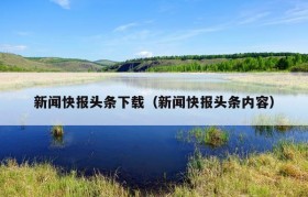 新闻快报头条下载（新闻快报头条内容）