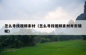 怎么寻找视频素材（怎么寻找视频素材并剪辑呢）