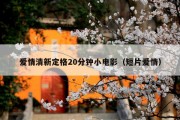 爱情清新定格20分钟小电影（短片爱情）
