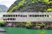 微信辅助接单平台app（微信辅助接单平台app苹果版）