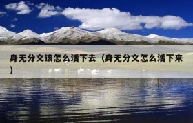 身无分文该怎么活下去（身无分文怎么活下来）