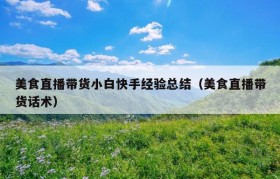 美食直播带货小白快手经验总结（美食直播带货话术）