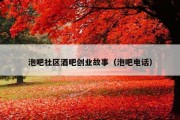 泡吧社区酒吧创业故事（泡吧电话）