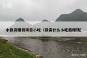 小投资赚钱项目小吃（投资什么小吃最赚钱）