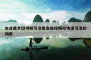 包含美食短视频引流银发族视频号快速引流的词条