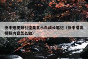 快手短视频引流美食小白成长笔记（快手引流视频内容怎么做）