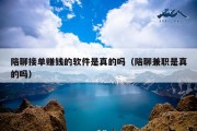 陪聊接单赚钱的软件是真的吗（陪聊兼职是真的吗）