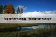 快速赚钱的方法推荐（快速赚钱的方法路子）