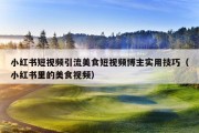 小红书短视频引流美食短视频博主实用技巧（小红书里的美食视频）