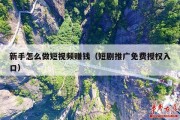 新手怎么做短视频赚钱（短剧推广免费授权入口）