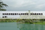 文科政史地能报什么好的学校（文科政史地怎么学）