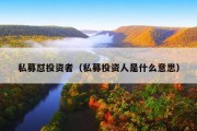 私募怼投资者（私募投资人是什么意思）