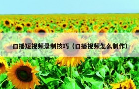 口播短视频录制技巧（口播视频怎么制作）