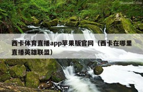 西卡体育直播app苹果版官网（西卡在哪里直播英雄联盟）