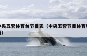 中央五套体育台节目表（中央五套节目体育频道）
