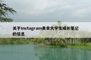 关于Instagram美食大学生成长笔记的信息