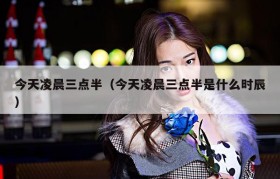 今天凌晨三点半（今天凌晨三点半是什么时辰）