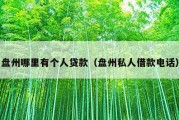 盘州哪里有个人贷款（盘州私人借款电话）