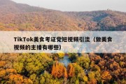 TikTok美食考证党短视频引流（做美食视频的主播有哪些）