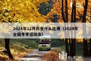 2024年12月份有什么比赛（2024年全国冬季运动会）