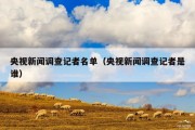 央视新闻调查记者名单（央视新闻调查记者是谁）