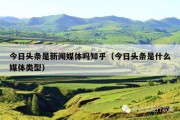 今日头条是新闻媒体吗知乎（今日头条是什么媒体类型）