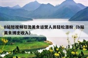B站短视频引流美食运营人员轻松涨粉（b站美食博主收入）
