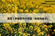 笑尿了的幽默句子简短（笑尿的段子）