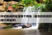 最快的新闻网站是哪个网站（最快的新闻网站是哪个网站啊）