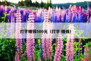 打字赚钱500元（打字 赚钱）