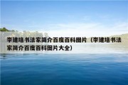 李建培书法家简介百度百科图片（李建培书法家简介百度百科图片大全）