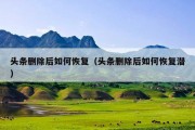 头条删除后如何恢复（头条删除后如何恢复潜）