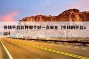 挣钱平台软件哪个好一点安全（挣钱的平台app）