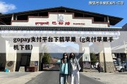 gopay支付平台下载苹果（g支付苹果手机下载）