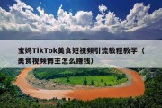 宝妈TikTok美食短视频引流教程教学（美食视频博主怎么赚钱）