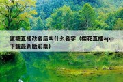 蜜糖直播改名后叫什么名字（樱花直播app下载最新版彩票）