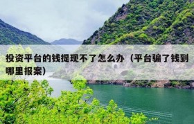 投资平台的钱提现不了怎么办（平台骗了钱到哪里报案）