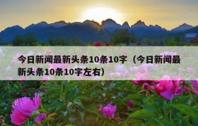 今日新闻最新头条10条10字（今日新闻最新头条10条10字左右）