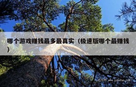 哪个游戏赚钱最多最真实（极速版哪个最赚钱）