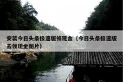 安装今日头条极速版领现金（今日头条极速版去领现金图片）