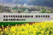 青岛今天发生的重大新闻5条（青岛今天发生的重大新闻5条2024）