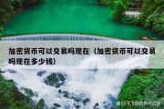 加密货币可以交易吗现在（加密货币可以交易吗现在多少钱）