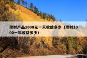 理财产品1000元一天收益多少（理财1000一年收益多少）