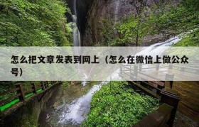 怎么把文章发表到网上（怎么在微信上做公众号）